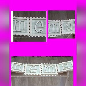 Decorative Wall Letters in Green and White Spells  MeMa